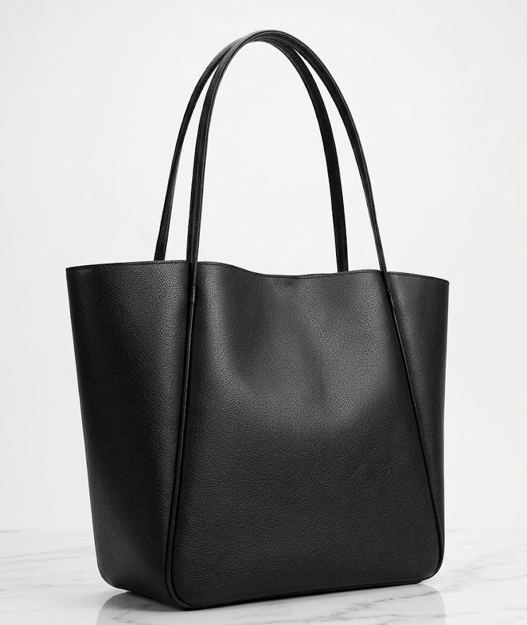 Classic Leather Tote Bag for Women – Large Capacity PU Leather Shoulder Bag