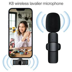 K8 3-in-1 Wireless Lavalier Microphone | Noise Reduction Clip-On Mic