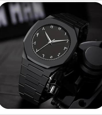 Men's Black Steel Quartz Watch | Minimalist Analog Timepiece