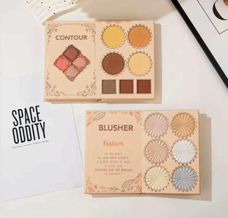 KIRSCHE 4-in-1 Makeup Palette Set – Contour, Blush, Highlighter & Eyeshadow | Secret Garden Edition