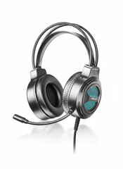 Aula Wired Gaming Headset – Stereo Sound, LED Lighting & Flexible Boom Mic | Closed Over-Ear Design with Braided Cable