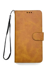 Classic Leather Wallet Flip Case Magnetic Closure & Wrist Strap