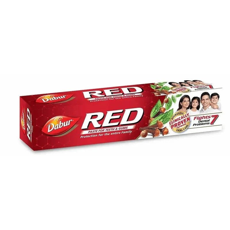 Dabur Red Ayurvedic Toothpaste – Fights 7 Dental Problems | Clinically Proven Herbal Formula | 100g & 200g | Family Pack