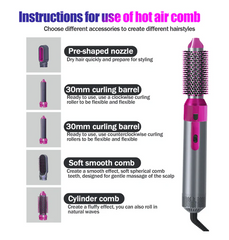 Ceramic Hot Air Brush 5-in-1 Hair Styler