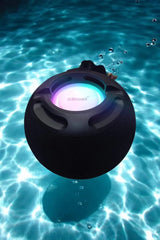 KBroad Floating Waterproof Bluetooth Speaker – LED Light Ring, Portable Round Design & Carry Strap | Pool, Beach & Outdoor Use