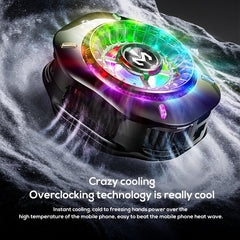 Memo CX10 Magnetic Mobile Cooling Fan with RGB Lighting – Fast Freeze Cooling | Magnetic + Clip Mount | Gaming Phone Cooler