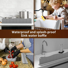 Sink Splash Guard – 14-Inch Suction Cup Kitchen Sink Protector