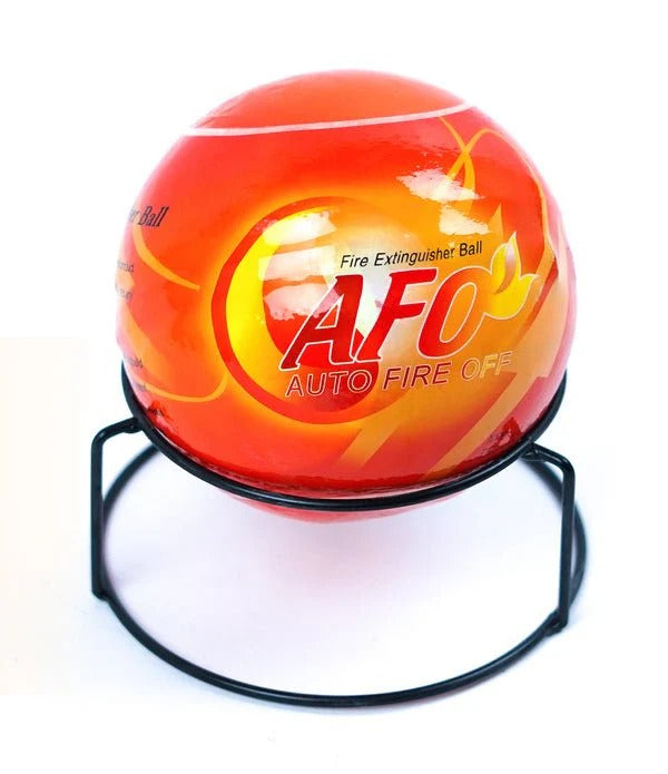 AFO Auto Fire Extinguisher Ball | Automatic Fire Suppression | With Metal Stand | Kitchen, Workshop & Home Safety