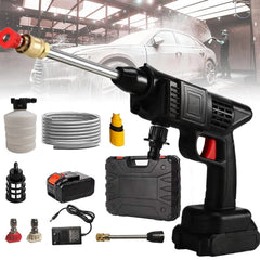 48V Cordless High-Pressure Washer Kit | Portable Car & Outdoor Cleaner | Foam Bottle, Multi-Nozzle & Carrying Case