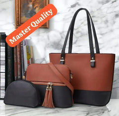 Women's Leather Shoulder Bag Set (3 Pcs) — Minimalist Multi-Color Bundle | Quiet Luxury 2026