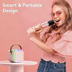 Colorful Karaoke Sound System – Portable Speaker with Dual Wireless Microphones | Fun for Kids, Parties & Family Gatherings