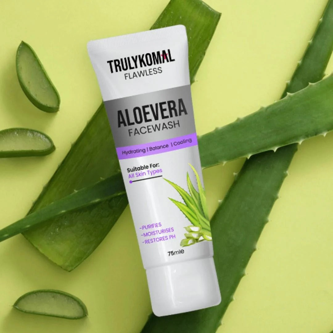 Truly Komal Flawless Aloe Vera Face Wash – Gentle Deep Cleansing & Hydrating Skincare for All Skin Types