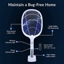 Rechargeable Mosquito Swatter with UV Light – 2-in-1 Electric Killer Racket