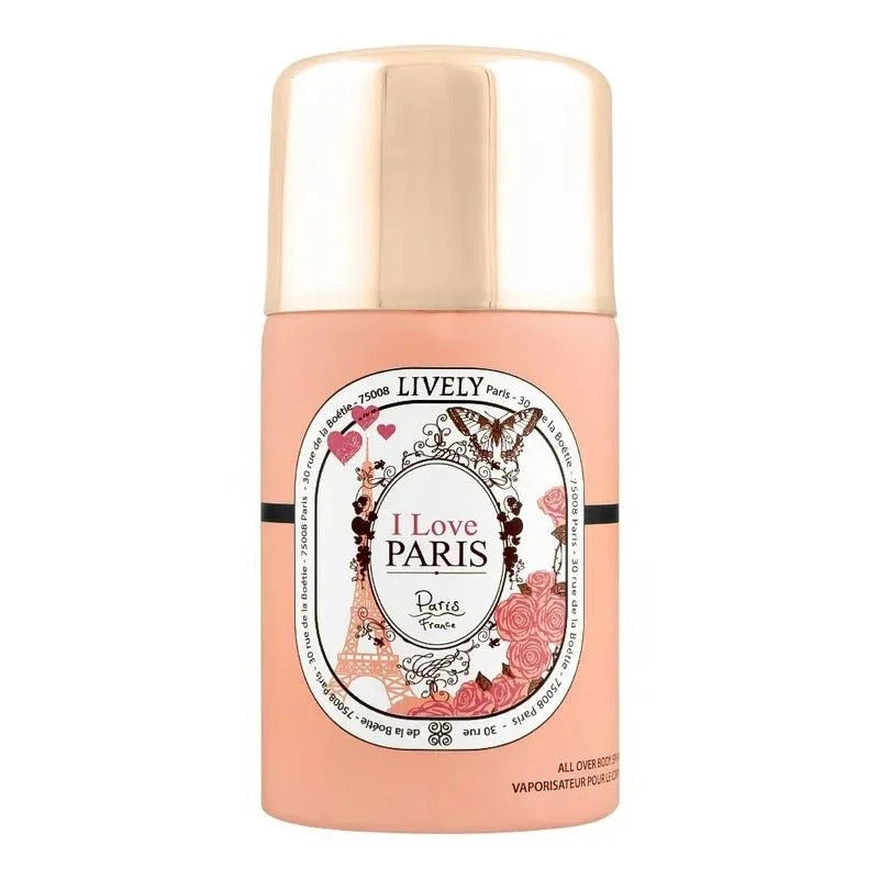 LIVELY I Love Paris All Over Body Spray 250ml | Paris-Inspired Fragrance