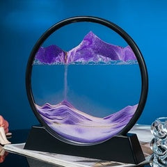 LED Round Flowing Sand Art Lamp | Dynamic Sand Landscape Display | Ambient Glow | Home & Office Décor