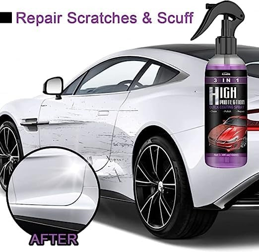 3-in-1 Ceramic Car Coating Spray | Clean, Polish & Protect in One Step