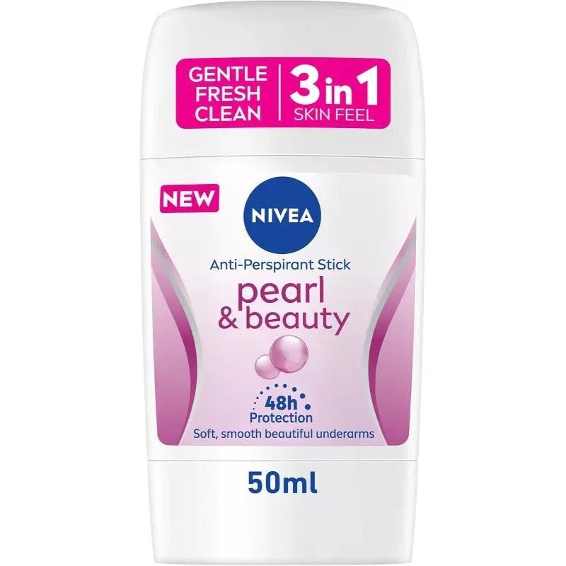 NIVEA Pearl & Beauty Anti-Perspirant Stick 50ml | 48H Protection with Pearl Extracts