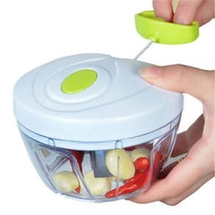 Speedy Hand-Pull Food Chopper | Manual Pull-Cord Vegetable & Herb Chopper | No Electricity Needed