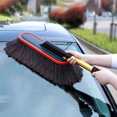 Premium Microfiber Extendable Car Duster with 33-Inch Telescopic Handle – Scratch-Free, Lint-Free & Washable | Auto Detailing Duster for Cars, SUVs & Trucks