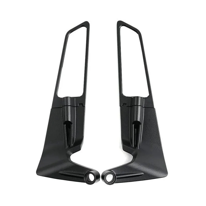Motorcycle Wind Wing Rearview Mirrors – 360° Rotary Adjustable Aerodynamic Side Mirrors | Universal Fit for Sport, Cruiser & Naked Bikes (Black, 2 Pcs)