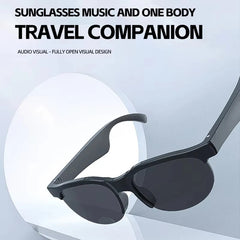 G58 Pro Smart Bluetooth 6.0 Audio Glasses – Long Range Wireless Earphone Glasses for Calls, Music & Gaming | Lightweight Rechargeable Smart Eyewear (Black)