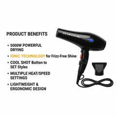 Remington 5000W Hair Dryer | Style Inspirations Series | Concentrator Nozzle | Salon-Quality Results