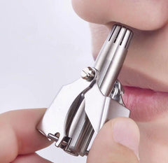 Stainless Steel Nose & Ear Hair Trimmer | Manual Rotary Grooming Tool | Battery-Free | Safe & Precise