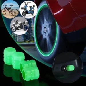 Luminous Car Tire Valve Caps – 4 Pcs LED Wheel Light Set