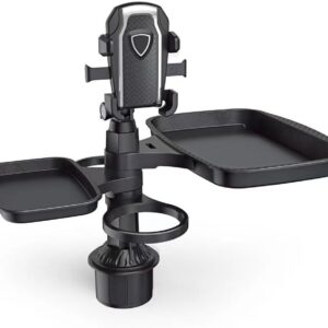 5-in-1 Multi-Function Car Cup Holder – Adjustable Double Tray & Phone Mount