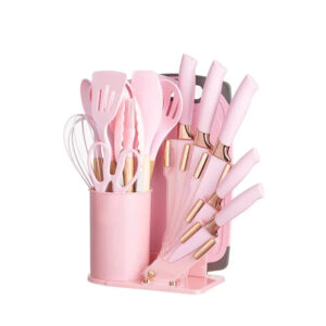 19 Pcs Kitchen Cooking Utensils and Knife Set with Block