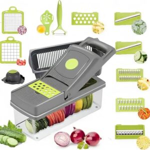 14-in-1 Multifunctional Vegetable Chopper, Mandoline Dicer, Slicer, With Container Box