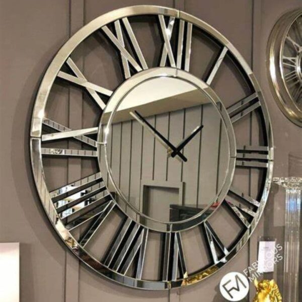 Roman Circle 3D Wall Clock – Black | Golden | Silver – 60 x 60 CM