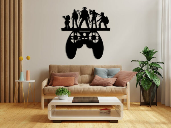 PlayStation 3D Wall Clock – Black | Golden | Silver – 60 x 60 CM – SKU: WB-1223
