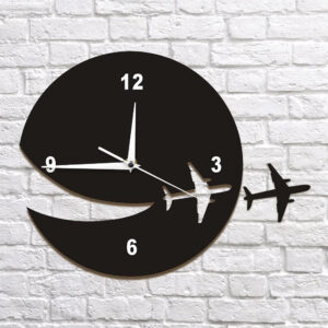 Time Flies 3D Wall Clock / Black / Golden / Silver / 30 X 30 CM
