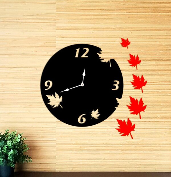 Maple Leaves 3D Wall Clock – Nature’s Autumn Charm in Timeless Design