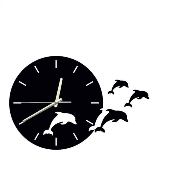 Jumping Dolphins 3D Wall Clock – Aquatic Charm in Motion