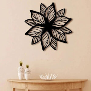 Acrylic Flower Wall Decoration Piece | 60 x 60 CM | Black / Golden / Silver