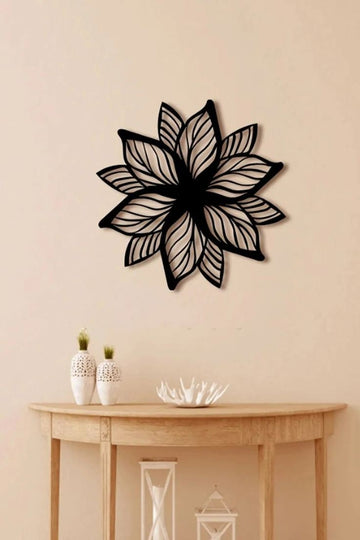 Acrylic Flower Wall Decoration Piece | 60 x 60 CM | Black / Golden / Silver