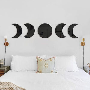 Acrylic Home Wall Decor – Moon Phase Set | Black / Golden / Silver