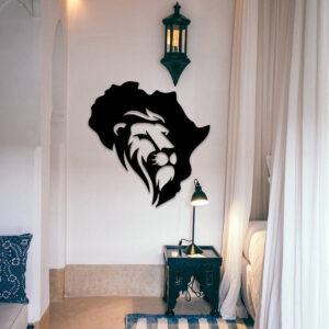 African Lion – Acrylic Wall Decor | Black / Golden / Silver | 60 x 60 CM