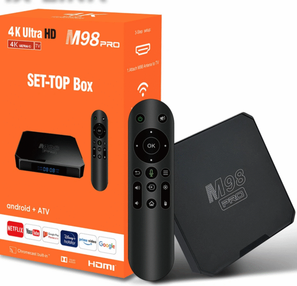 M98 Set-Top Box | Android TV Box with Voice Remote & Chromecast