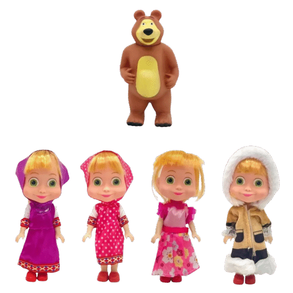 My Girl Bear Toy Set - Masha Doll & Squeaky Bath Bear Playtime Duo