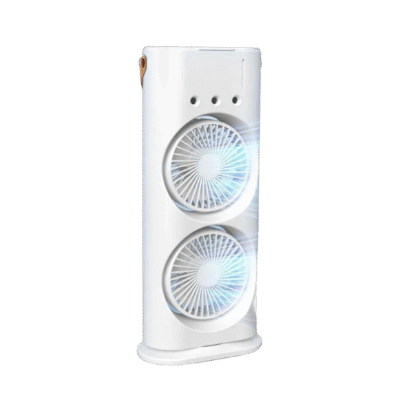 Double Ended Spray Fan | Dual Mist Cooling Fan with Color LED Lights