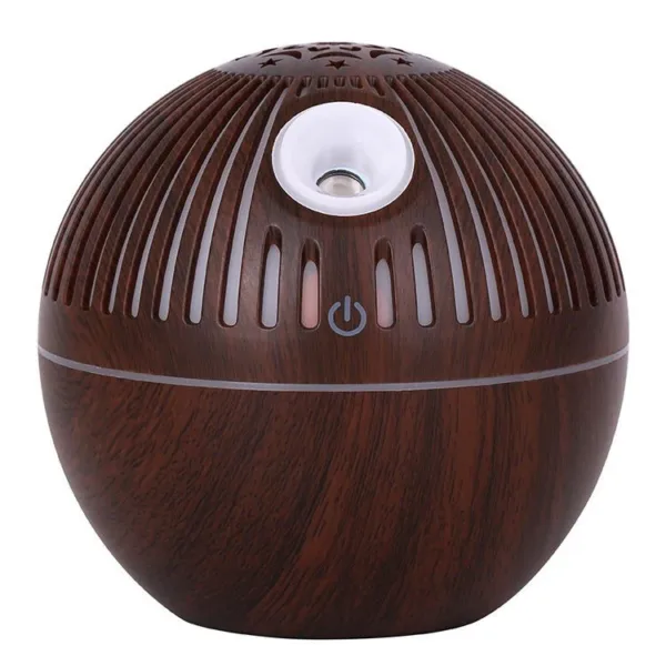 Wood Grain Aroma Diffuser with 7-Color Mood Lighting