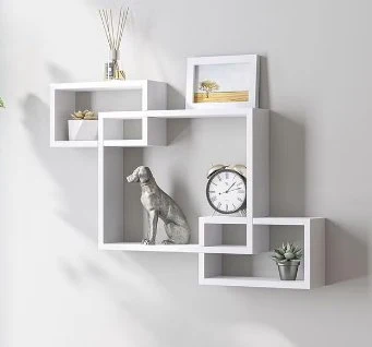 Cube Floating Decorative Wall Shelf – Set of 3 Interlocking Shelves