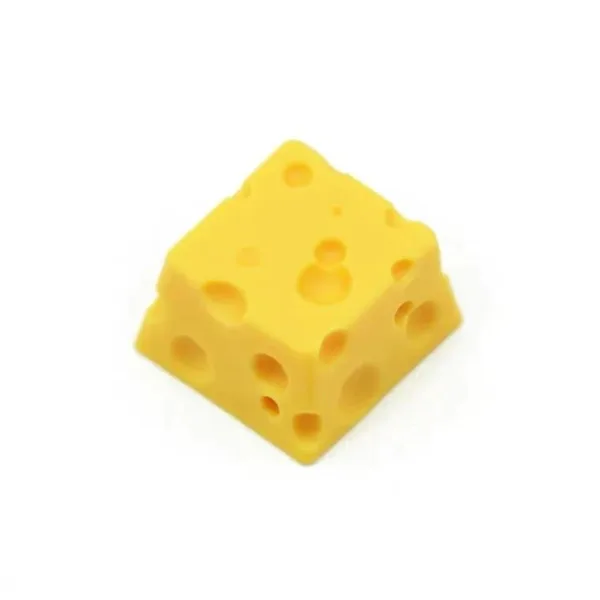 Cute Resin Cheese Keycap – Yellow Themed Mechanical Keyboard Accessory