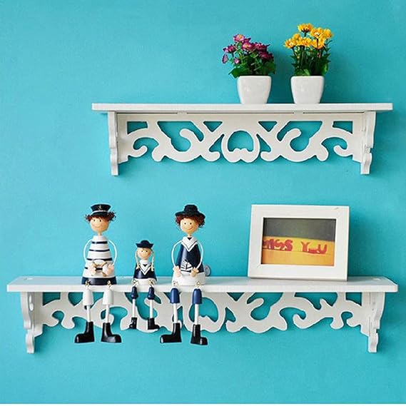 Decorative Wall Hanging Shelf – White Floating Display Shelf
