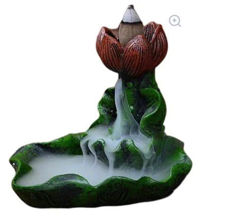 Leaf Shaped Backflow Incense Burner – Zen Meditation Resin Decor