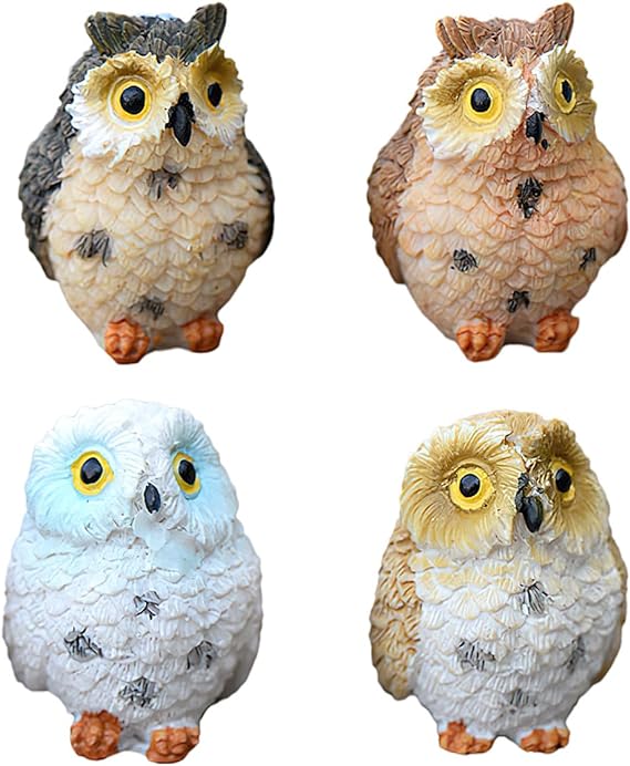 Owl Shaped Decoration Piece – Hand-Painted Resin Figurine